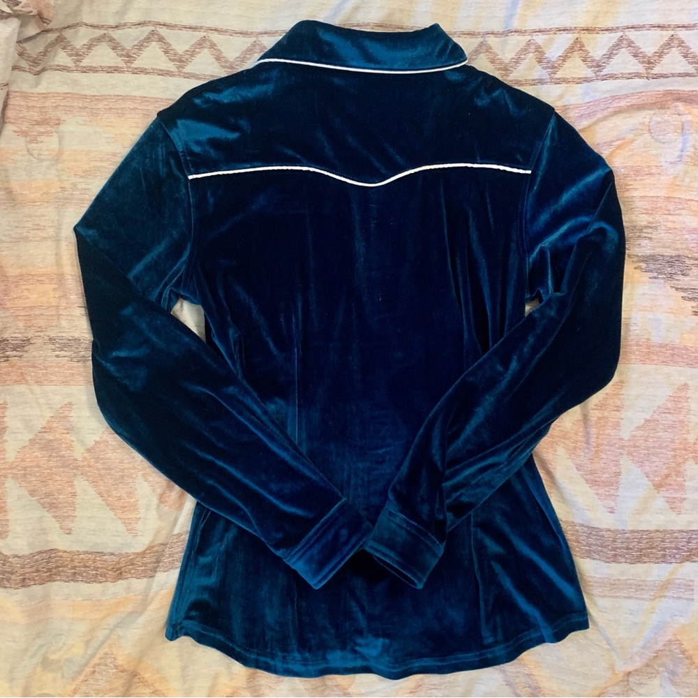 Ranch Dress N Deep Sea Velvet rodeo performance rodeo shirt- Fallon Taylor NWT